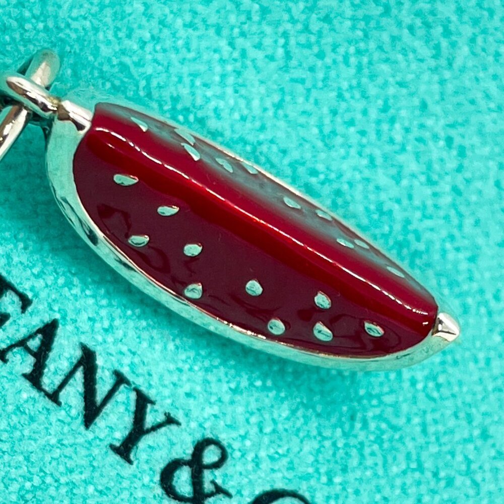 Tiffany & Co. Paloma Picasso Watermelon Charm – .925 Silver, Vintage Enamel - Picture 7 of 14